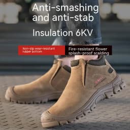 Indestructible Safety Shoes Men Non Slip Rubber Bottom Work Boots Steel Toe Boots Anti-smash Anti-Hot Welder Protective Shoes