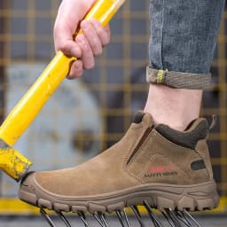 Indestructible Safety Shoes Men Non Slip Rubber Bottom Work Boots Steel Toe Boots Anti-smash Anti-Hot Welder Protective Shoes