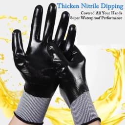 Nitrile Coated Oil/Water Resistant Work Gloves Anti-Slip Waterproof Gloves For Garden Repairing Fishing Work Safety Gloves