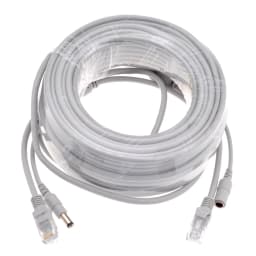 5M/10M/15M/20M/30M Optional 2.1mm/5.5mm Jack RJ45 + DC Power Extension Ethernet CCTV Cable for IP Cameras NVR System