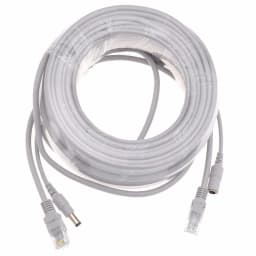 5M/10M/15M/20M/30M Optional 2.1mm/5.5mm Jack RJ45 + DC Power Extension Ethernet CCTV Cable for IP Cameras NVR System