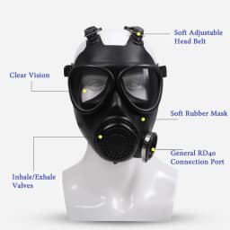 87 Black Full Gas Mask Multipurpose Natural Rubber Mask Painting Spray Pesticide Chemical Prevention Mask Work Safety Respirator