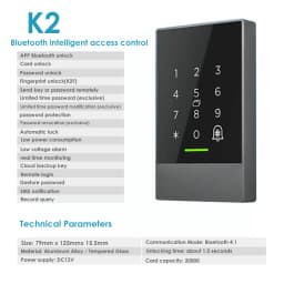 K2/K2F TTLOCK App Remote Door Access Control System Kit Touch Password 13.56Mhz RFID IP65 Rainproof Bluetooth Wifi Gateway Suppo