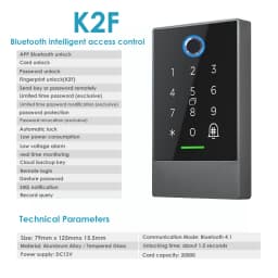 K2/K2F TTLOCK App Remote Door Access Control System Kit Touch Password 13.56Mhz RFID IP65 Rainproof Bluetooth Wifi Gateway Suppo