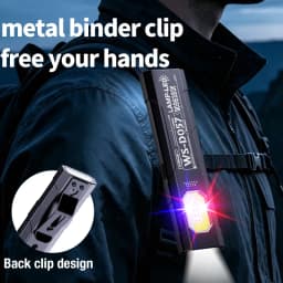 Portable COB Work Flashlight With Clip, Type‑C Rechargeable Emergency Torch, 5 Lighting Modes, Handheld Pocket Light For Camping