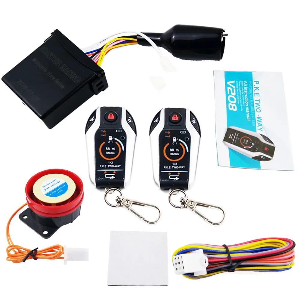 2-Way Motorcycle Alarm Device Anti-theft System Scooter Burglary Vibration Alarm Remote Engine Start For Honda/Suzuki
