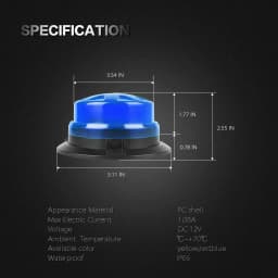 LED Rotating Flashing Strobe Light Blue Emergency Fire Truck Warning Lamp 9-24V Indicator Magnetic Signal Beacon Lights For Car