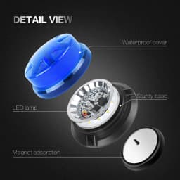 LED Rotating Flashing Strobe Light Blue Emergency Fire Truck Warning Lamp 9-24V Indicator Magnetic Signal Beacon Lights For Car