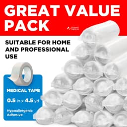 Premium Gauze Rolls 12-24 Pack 3-4' X 4.9yd Breathable Rolled Gauze Wrapped Bonus Tape First Aid Conforming Gauze Wrap Wounds