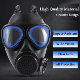Black 87 Full Face Rubber Chemical Gas Mask Respirator P-A-1 Filter Box For Painting Spray Pesticide Prevention Mask Work Safety
