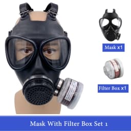 Black 87 Full Face Rubber Chemical Gas Mask Respirator P-A-1 Filter Box For Painting Spray Pesticide Prevention Mask Work Safety