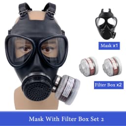 Black 87 Full Face Rubber Chemical Gas Mask Respirator P-A-1 Filter Box For Painting Spray Pesticide Prevention Mask Work Safety