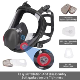 15 in 1 Full Face Mask, Reusable, Wide Field of Vision, Widely Used in Paint and Welding Woodworking 6800 Respirator