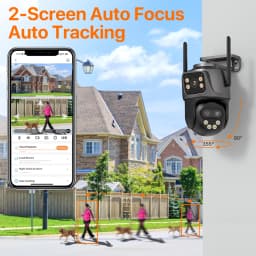 IP Camera 6K 9MP HD WiFi Outdoor Camera 8x Zoom Three Lens Dual Screen Home Security PTZ Camera 6MP Video Surveillance ICSee