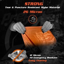 LIFE poncho Emergency Survival Rain Poncho Thermal Survival Space Blanket Raincoat Heat Reflective Waterproof for Camping Hiking