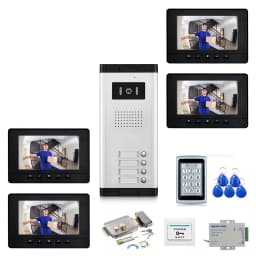 Home Video Doorbell Security Doorphone Wired 2/3/4/5/6/8/10/12 Units Apartment Two-way Audio Visual Intercom System