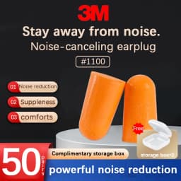 50 pairs】3M earplugs for Sleep Learning anti-noise Super noise-proof industrial protective machinery noise reduction 1100
