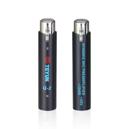 TEYUN 1 PCS Black Q2 Microphone Dynamic Preamplifier 28Db Gain Dynamic Mic Amplifier 48V Metal Structure Q-2 For Live