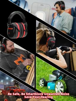 ZOHAN Noise Reduction Earmuffs Hearing Protection Safety Earmuffs Ear Defenders NRR 28dB For Autism Shooting Mowing Fire Works