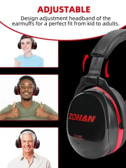ZOHAN Noise Reduction Earmuffs Hearing Protection Safety Earmuffs Ear Defenders NRR 28dB For Autism Shooting Mowing Fire Works