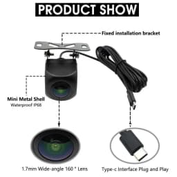 Vandal-Proof Wide View Angle UVC Plug Play Webcam Waterproof Underwater Front Rear Car USB Camera For Windows Linux Android Mac