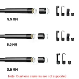 Borescope Accessories,Hook Magnet Side View Mirror Protective Cap Set for 3.9mm 5.5mm 8mm Lens Endoscope Camera