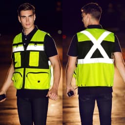 Custom LOGO Safety Vest With Tool Pockets Breathable Work gilet High Visibility Vest Mesh Safety Vest Workwear