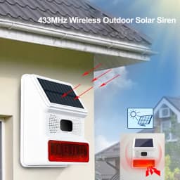 TAIBOAN 433MHZ Wireless Solar SIren Sound Light Flash Alarm Outdoor Alarm Horn for Wifi GSM Home Security Alarm System