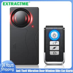 Extractme 110dB Anti-Theft Alarm Wireless Vibration Alarm with Remote Control Door and Window Alarm Car Alarm Security System
