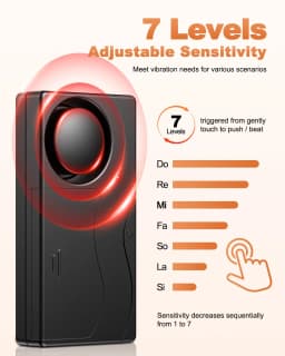 Extractme 110dB Anti-Theft Alarm Wireless Vibration Alarm with Remote Control Door and Window Alarm Car Alarm Security System