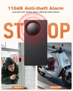 Extractme 110dB Anti-Theft Alarm Wireless Vibration Alarm with Remote Control Door and Window Alarm Car Alarm Security System