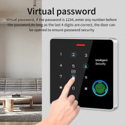 IP65 Standalone Fingerprint Access Controller 125kHz 13.56MHz Backlit Metal Keypad Light with Door Relay Lock (Commercial Grade)