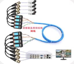 (4Pairs) HD CCTV Video Balun 5MP/8MP via Twisted Pairs Network Video Transmitter for Security Camera System