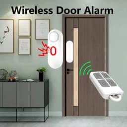 Wireless Door Window Alarm with Remote Control, 3 Modes (Welcome/Door Open/Alarm), Double-Sided Tape Mounting Installation,