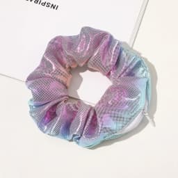 Hidden Safe Hair Tie Laser Cloth Rainbow Hair Scrunchie Hidden Storage Compartment With Zip Stash Pocket Woman Travel Safe
