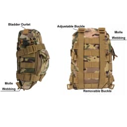 Mini Hydration Bag Outdoor Tactical Backpack Water Bladder Carrier Zipper Pouch Outdoor Hunting Bag 1000D Nylon Outdoor Sports