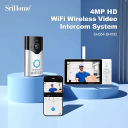 Srihome 4MP WIFI Video Intercom System Doorbell Camera Security Video Intercom Video Doorbell Phone Rainproof IR Night Vision