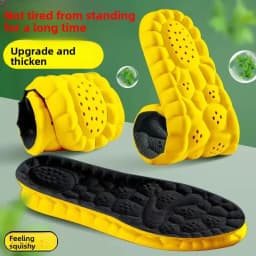 Thick Sports Insoles Both Men and Women Fully Padded with Anti Odor Sweat Absorbing Breathable High Elasticity for Long Standing