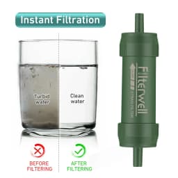 Outdoor Mini Water Filter Straw Water Purification for Survival or Emergency Supplies Portable Micron Water Purifier for Storm