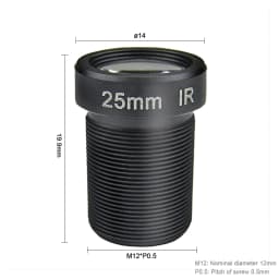 HD 5.0Megapixel 5MP 25mm M12 Action Sport Camera Lens with 650nm IR Filter 1/2" For Gopro Hero 4/3 SJCAM Xiaomi Yi 4K Firefly