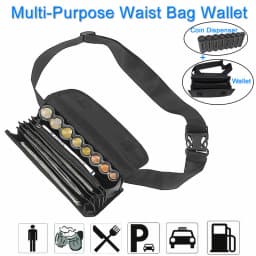 Multi Pocket Waist Bag Wallet With Euro Coin Dispenser Waiter Purse Coin Organizer For Waitress Server Cashier Change