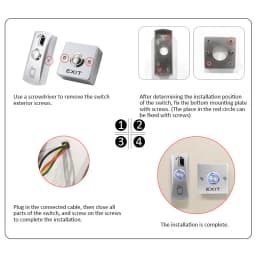 Door Exit Release Button Zinc Alloy Panel GATE Push Switch for Door Access Control System to Open Door