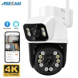 8MP 4K Wifi Camera PTZ Dual Screen AI Human Detection Auto Tracking Outdoor ONVIF CCTV Security Surveillance Camera ICSee