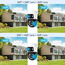 8MP 4K Wifi Camera PTZ Dual Screen AI Human Detection Auto Tracking Outdoor ONVIF CCTV Security Surveillance Camera ICSee