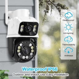 8MP 4K Wifi Camera PTZ Dual Screen AI Human Detection Auto Tracking Outdoor ONVIF CCTV Security Surveillance Camera ICSee