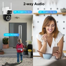 8MP 4K Wifi Camera PTZ Dual Screen AI Human Detection Auto Tracking Outdoor ONVIF CCTV Security Surveillance Camera ICSee