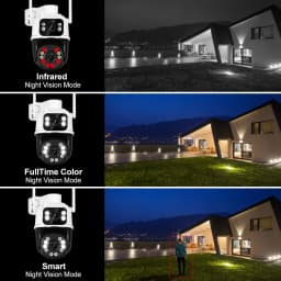 8MP 4K Wifi Camera PTZ Dual Screen AI Human Detection Auto Tracking Outdoor ONVIF CCTV Security Surveillance Camera ICSee
