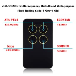 Universal Multifrequency Garage Remote Electronic Gate Control 280-868mhz 4 IN 1 Rolling Code And Fixed Code Duplicator
