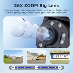 SHIWOJIA 6K 12MP 4G Solar Camera 36X Zoom DualLens Recording Humanoid Tracking Outdoor WIFI Camera Metal Waterproof CCTV 12000mA