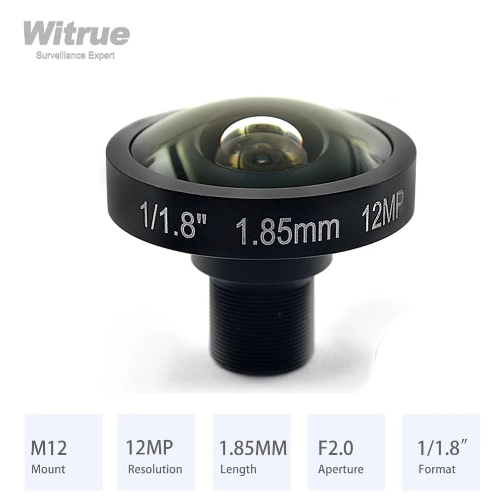 HD 4K 12MP Fisheye Lens 1.85MM 185 Degree M12 1/1.8' F2.0 with 650nm IR Filter For SJCAM Xiaomi Yi Gopro Eken Action Cameras